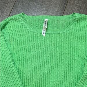 Polo Jeans Company Vibrant Green Cable Knit Sweater